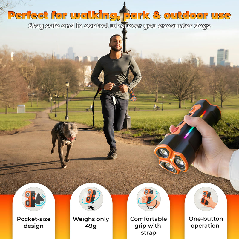 Ultrasonic Dog Bark Deterrent Device, 3x Training Modes 50ft Range with Flash Light & Comb, Stop Barking Dog Deterrent Device for Neighbors Dogs, Anti Barking Puppy Training Tool for Indoor Outdoor