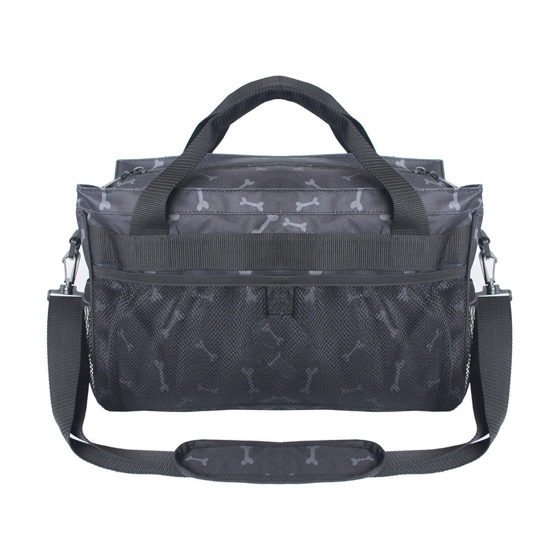 Dog Travel Bag, Pet Luggage Suitcase Weekend Tote Carrier with Collapsible Bowl Black - PawsPlanet Australia
