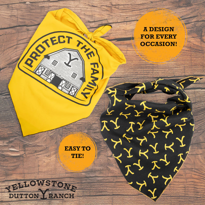 design LAB, Inc. Yellowstone Official Merchandise | Dog Toy and Western Accessories Bandana Set | Plush Stuffed Animal Bison & Yellowstone Bandanas - PawsPlanet Australia