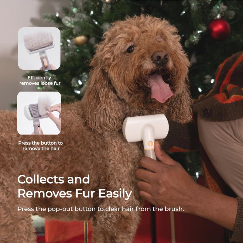 VOOCOO Self Cleaning Slicker Brush, A Complete Grooming Tool, Deshedding Undercoat and Hair Removal for Dogs and Cats, Safe and Gentle on Pets Skin, Easy Pet Hair Removal. - PawsPlanet Australia