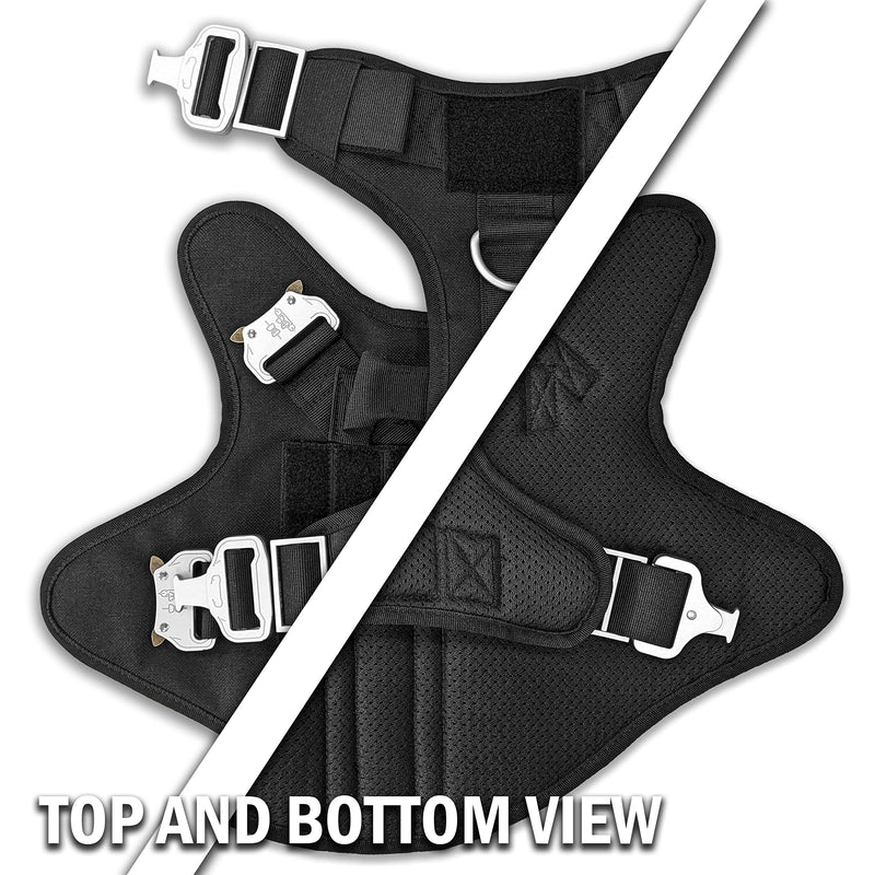 Tactical Dog Harness with 4 Metal Buckles; Waterproof, Military Grade Dog Vest; no-pulls but Does not Choke Neck; Great with Prevents Escapes, Heavy-Duty Dog Harness for Large Dogs Red (L) Large (L) - PawsPlanet Australia