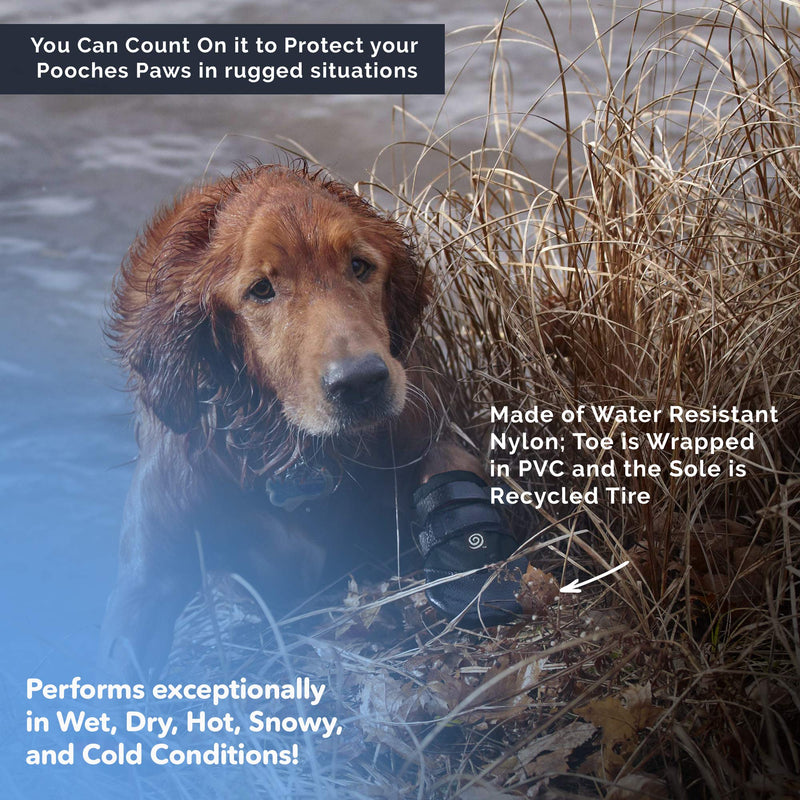 Rugged Dog Boots & Paw Protectors for Small, Medium and Large Dogs Black (Size 6) Size 6 (M) - PawsPlanet Australia