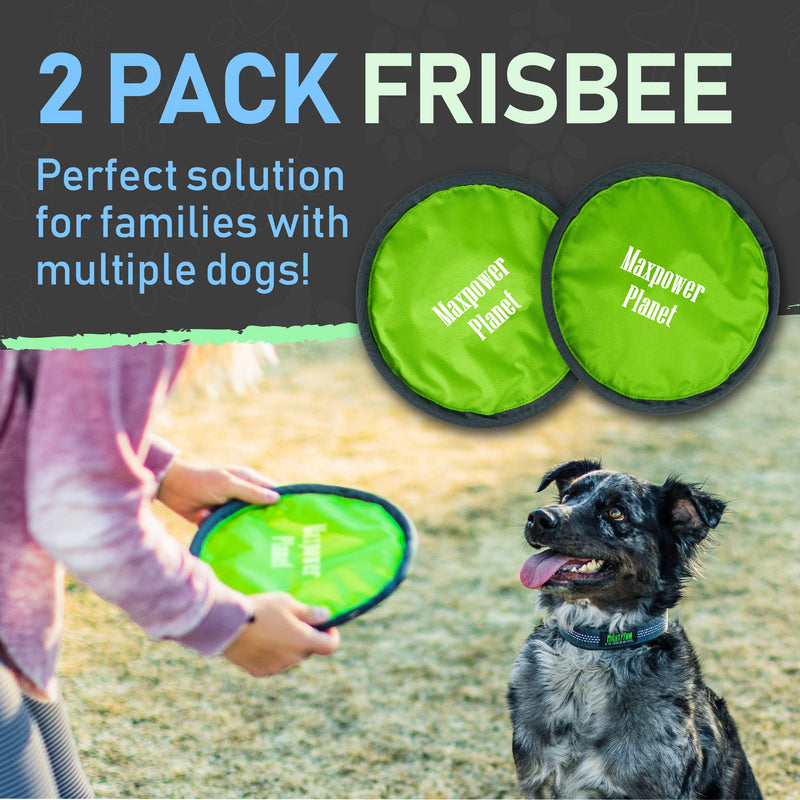 Maxpower Planet Dog Frisbee X2 Pack - Dog Frisbee Soft to Catch - Floating Frisbee for Dogs - Lightweight Flying Frisbee Dog Toy - Easy to Spot Disc Dog Frisbees Puppy Toys, Small to Large 10-inch - PawsPlanet Australia