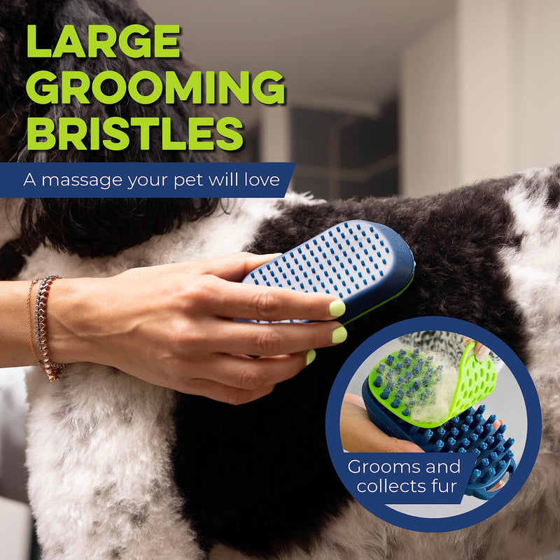 Bonza Cat and Dog Massage Brush, Easy to Clean Bath Brush with Removable Screen, Soft Silicone Bristles are Gentle Grooming on Your Pet, Curry Comb for Washing, Brushing for Medium to Long Haired Pets - PawsPlanet Australia