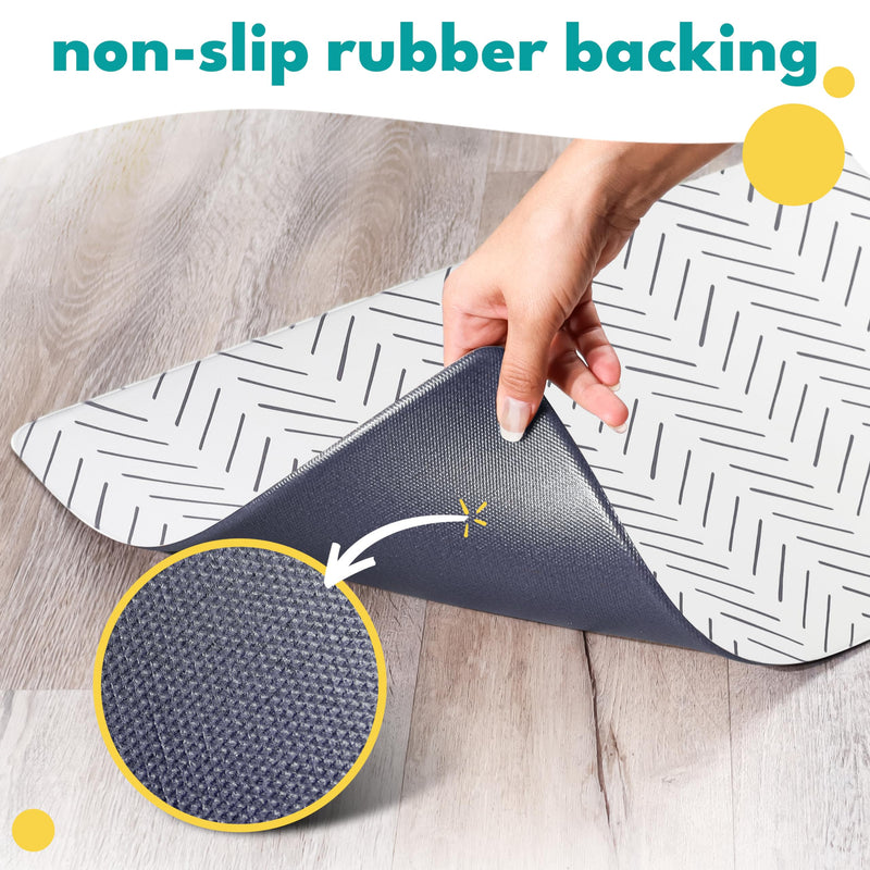 NALALAS Dog and Cat Mat for Dish, Food, Water Bowls | Stainproof, Washable & 100% Waterproof, Anti Slip, Non-Slip Food Placemat for Pets | Vegan Leather & Non Toxic | Easy to Clean | Size 12" x 18" SMALL 12" x 18" Mud Cloth - PawsPlanet Australia
