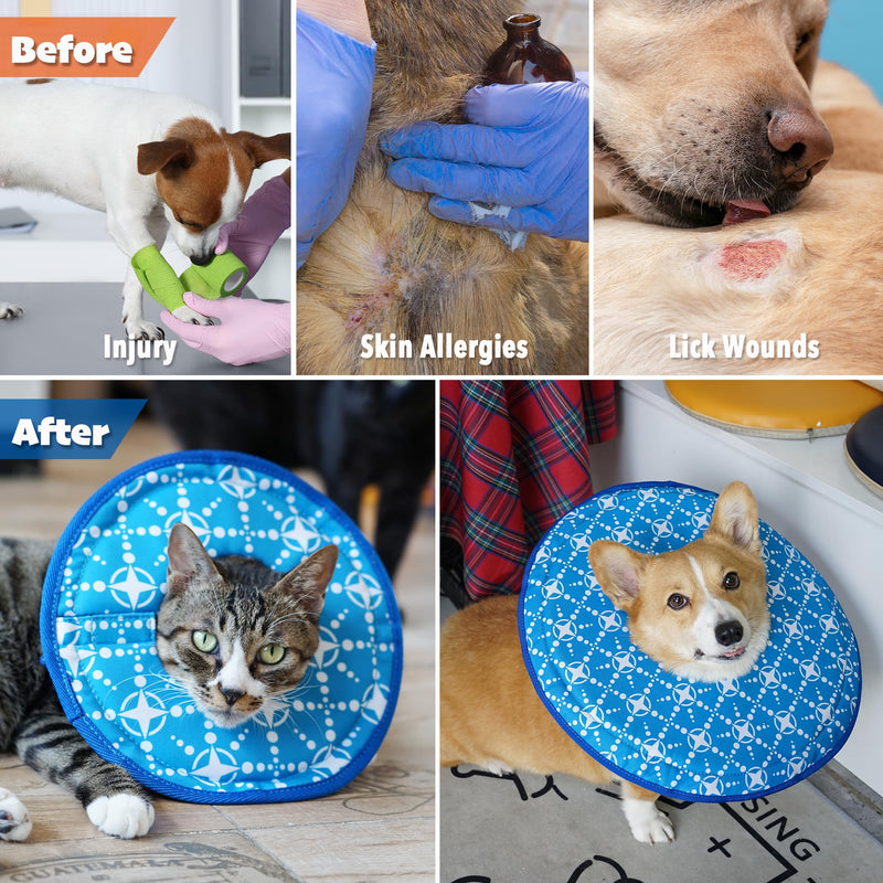 PETKARAY Soft Dog Cone Collar, Comfy Dog Donut Collar After Surgery, Recovery Dog Cone Alternative for Small Medium Large Dogs, Size L+ L+ (Neck: 15.5”-18”） - PawsPlanet Australia