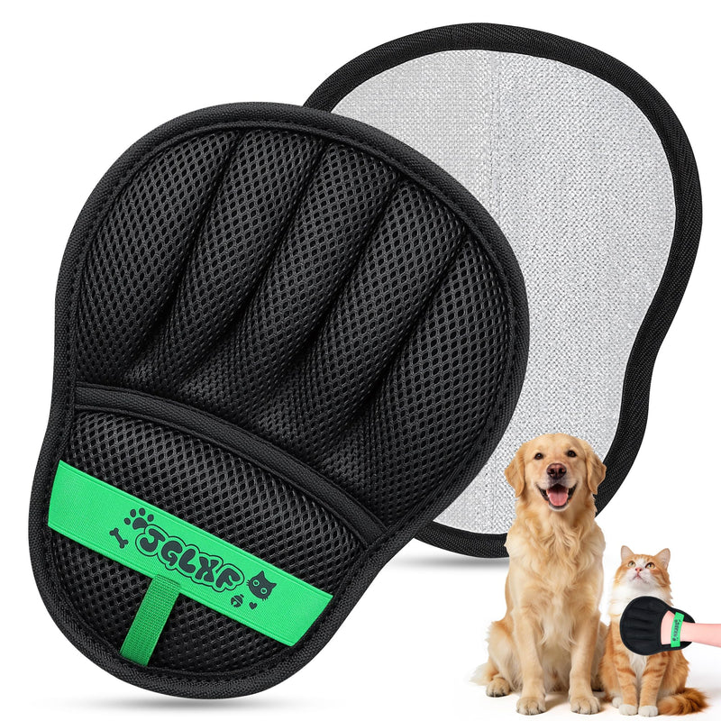 Upgraded Pet Hair Removal Glove for Dogs & Cats, Electrostatic Five-Finger Hair Remover for Furniture, Couch, Carpet, Clothing& Car Seat, 2Pcs Reusable Magic Brush Pet Hair Remover Tool (Black) Black2 - PawsPlanet Australia
