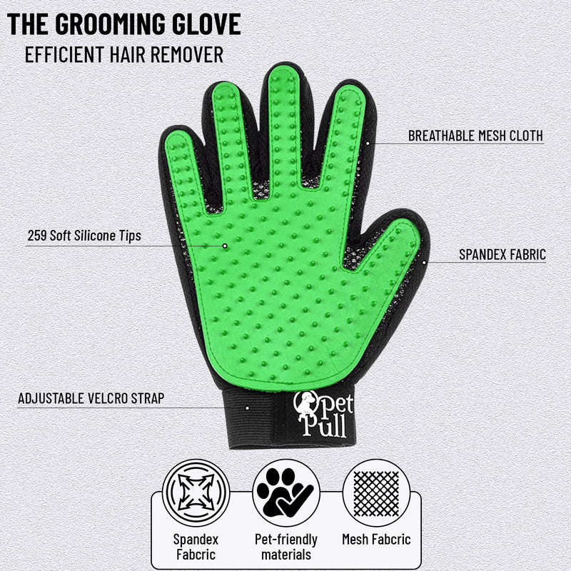 Complete Professional Pet Grooming Kit with Pet Hair Removal Tool Brush Gloves, Self Cleaning Slicker Brush, and Pro Grooming Dog Brush Deshedder Comb to Reduce Shedding (Green) Green - PawsPlanet Australia