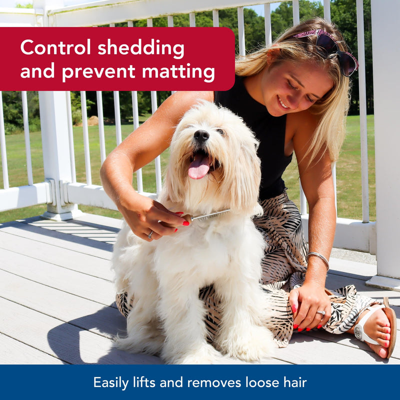 Coastal Pet Safari Dog Shedding Combs - Dog Shedding Brush for Dogs with Short and Long Hair - Different Sized Teeth for Undercoat Rake - 7" x 1" - PawsPlanet Australia