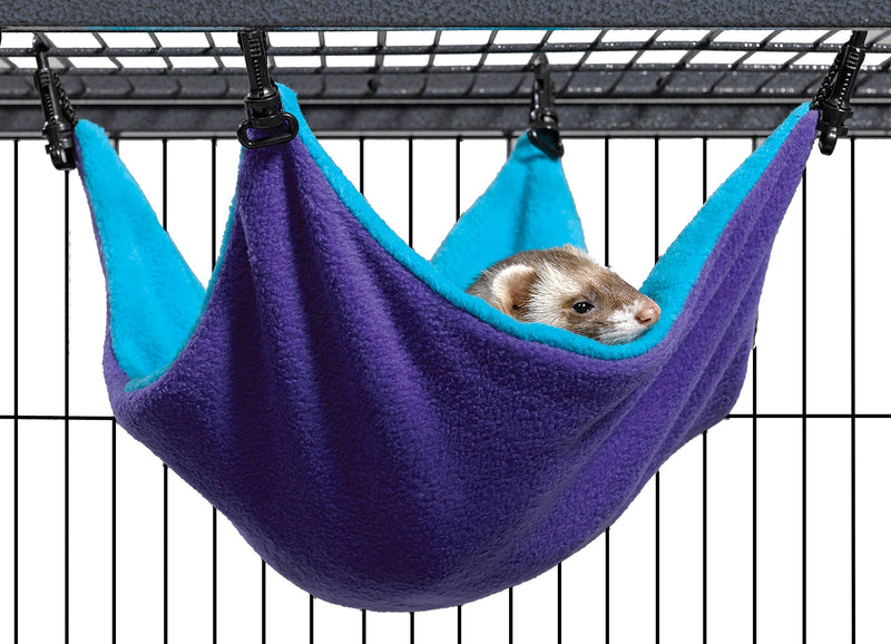 MidWest Homes for Pets Ferret Nation Small Hammock for Ferret Nation & Critter Nation Small Animal Cages | Measures 13L x 12W - Inches, Purple/Teal - PawsPlanet Australia