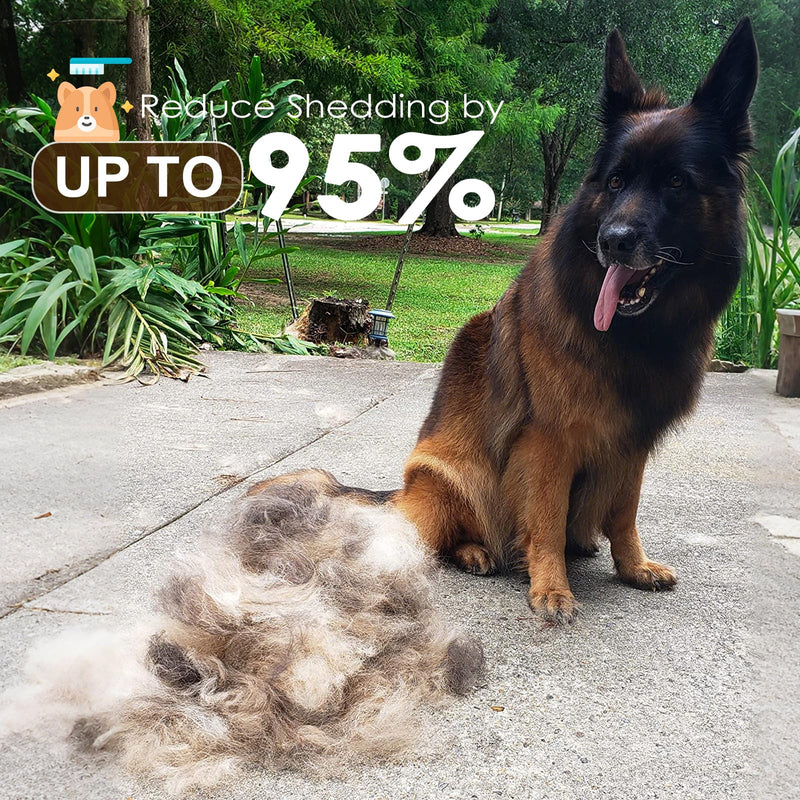AIDIYA Coat King Rake Pet Undercoat Rake Dog Dematting Comb Pet Grooming Brush Deshedding Tool 17+9 Double Sided Teeth Undercoat Rake (DUAL) DUAL