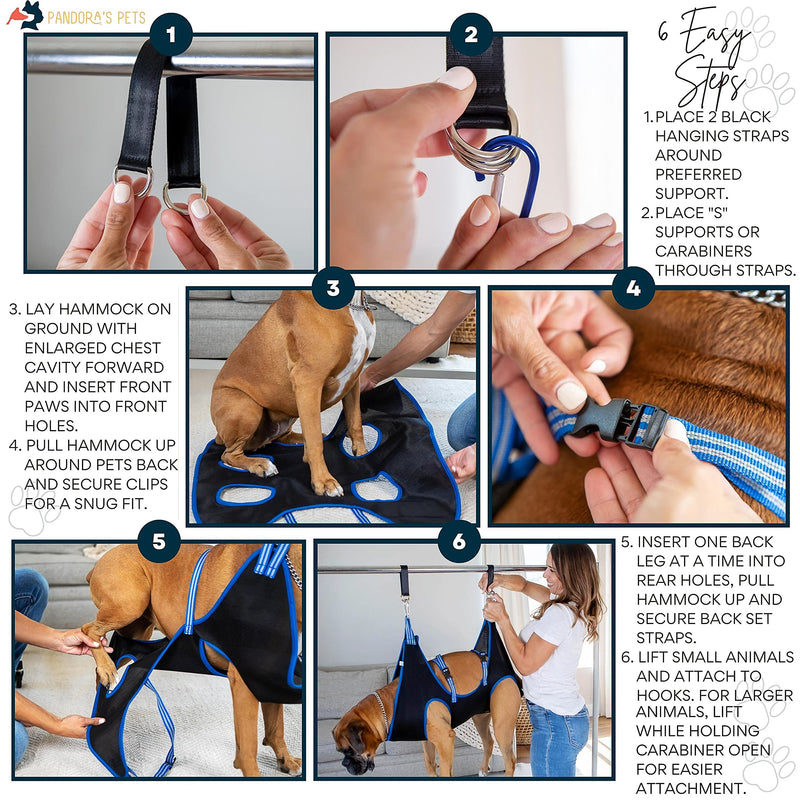 Cat And Dog Grooming Hammock - DIY Dog Grooming Supplies With Dog Sling Pet Grooming Harness, Nail File, Comb, and Dog Nail Trimmers - Bundled Grooming Kit For Small To Large Pets Medium - PawsPlanet Australia