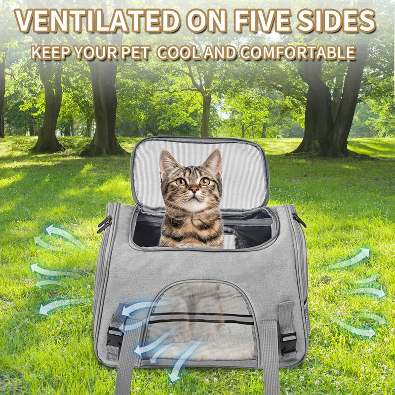 Cat Carrier Bag Dog Pet Transport Bag with Blanket, Portable Soft Bag Cat Transport Carrier, Airline Approved Foldable Medium Small Puppy Kittten Pet Travel Carrier - PawsPlanet Australia