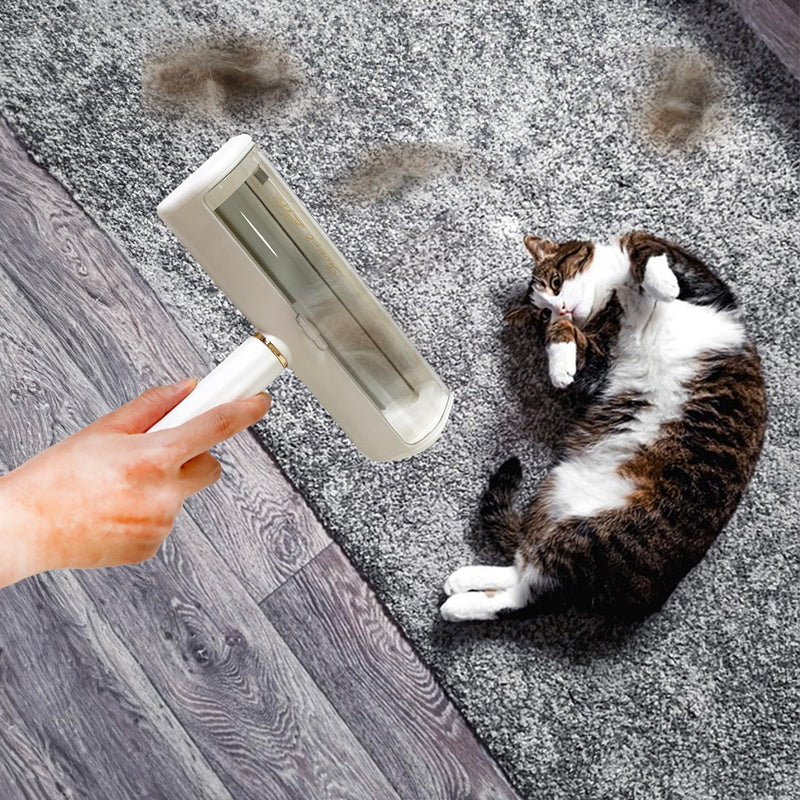 Reusable Pet Hair Remover and Lint Roller - Multi-Surface Fur Removal Tool for Furniture, Couch, Carpet, Clothing, and Bedding - Portable and Efficient, usual, White, S-4143 - PawsPlanet Australia