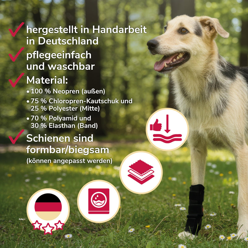 Carpal Joint Bandage Neoprene Low Size L for Dogs and Cats with Splints for Stabilizing Instability, Penetration & Immobilization in Osteoarthritis low L