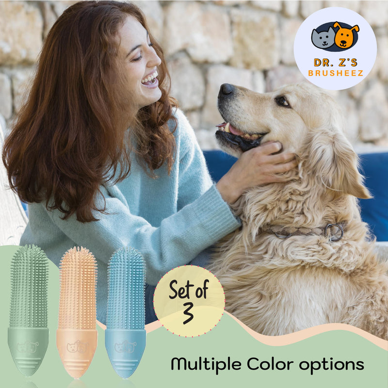 DR. Z'S GOODEEZ Pet Toothbrush for Dogs and Cats. Food Grade Silicone 360° Finger Brush. USA Dentist Approved!! - PawsPlanet Australia