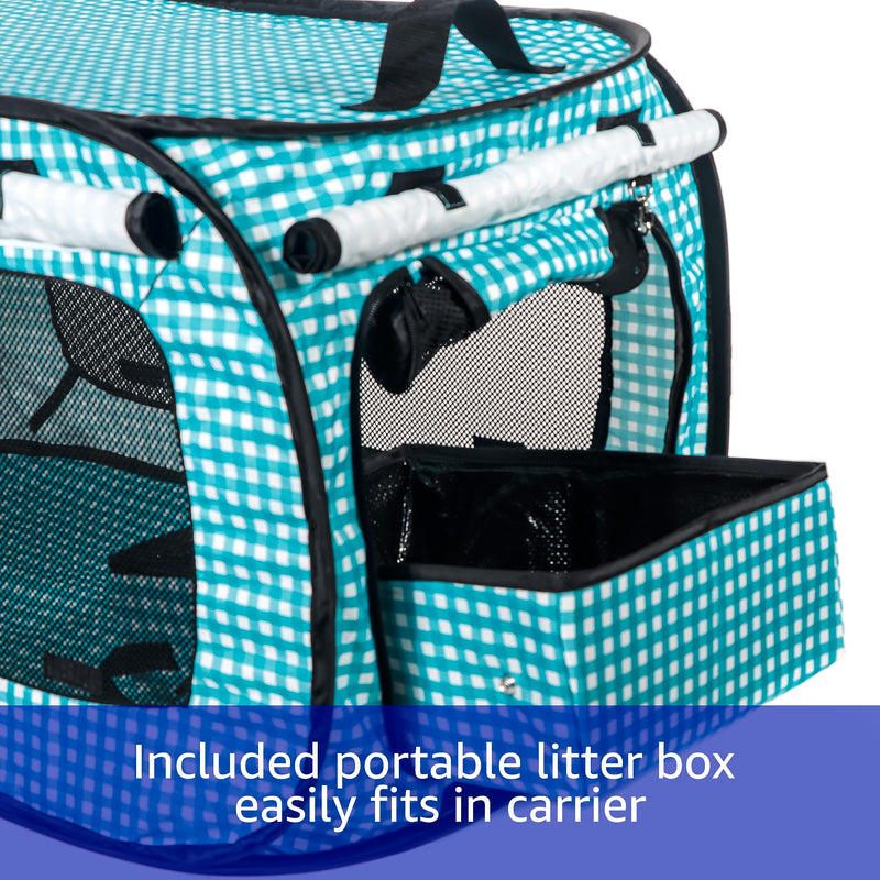 Pet Fit For Life Large Condo (Teal) and Heating/Cooling Pad Bundle with Wand and Bowl - PawsPlanet Australia
