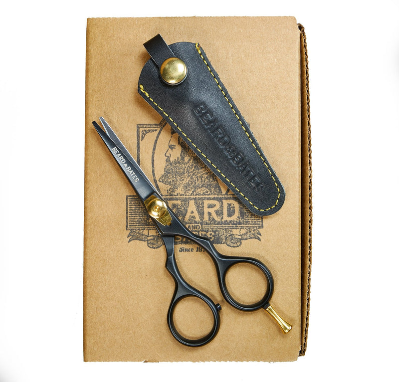 BEARD & BATES 1878 Black Label Shears | Premium Grooming Scissors with Holster for Beards and Mustaches - PawsPlanet Australia