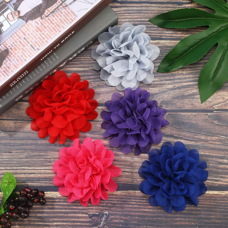 WILLBOND 30 Pieces Dog Collar Flowers Bulk Pet Flower Bow Ties Multi-Color Dog Charms Flower for Cat Puppy Dog Collar Grooming Accessories 30 Colors 10 cm - PawsPlanet Australia
