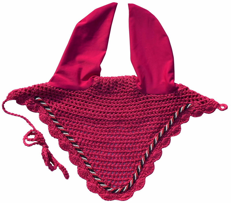 Elegant Horse Ear Bonnet, Fly Veil & Fly Mask – Superior Fly Protection with Style and Comfort for Every Ride (HOT Pink/Fushia, Horse/Full)