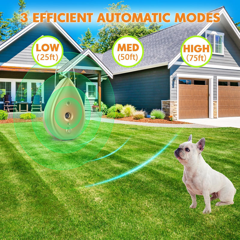Anti Barking Device for Dogs Bark Box, Rechargeable Ultrasonic Barking Deterrent Devices with 3 Modes/Irregular Ultrasound Frequency/Automatically Electronic Dog Whistle Neighbors Dog Silencer(Gold) Gold Anti Barking Device