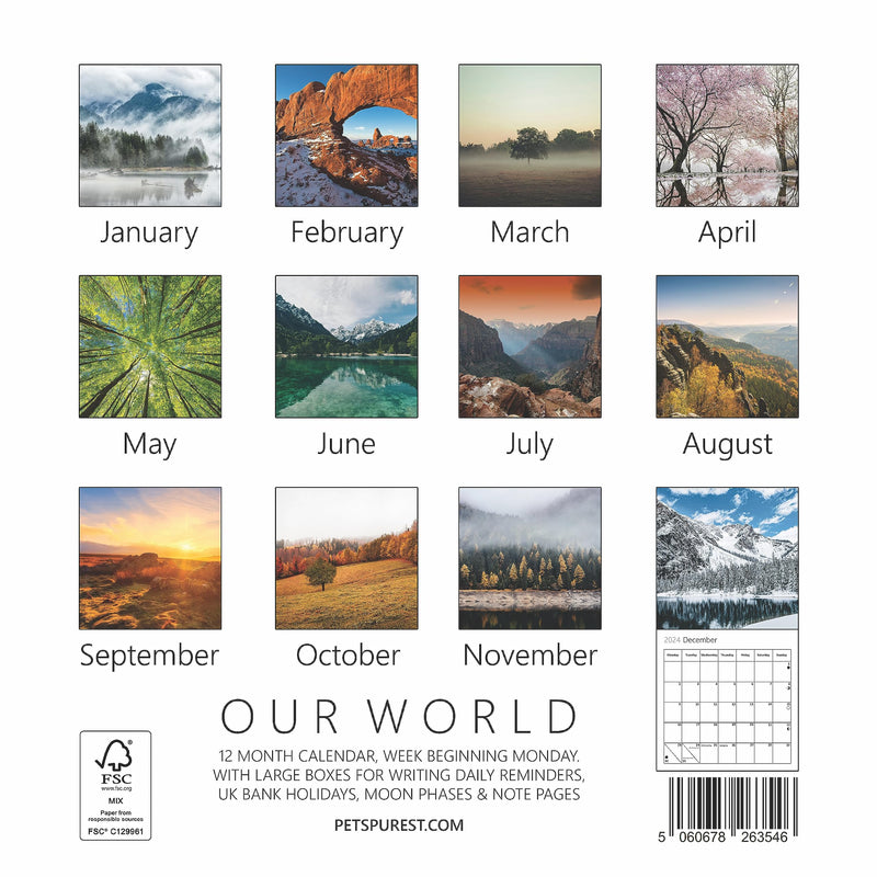 Seasons Calendar 2024 - Changing Seasons Wall Calendar 2024 UK By Our World. Family Planner Daily Organiser with Monthly Chart & Nature Images - Slim Design 2024 Wall Planner - PawsPlanet Australia