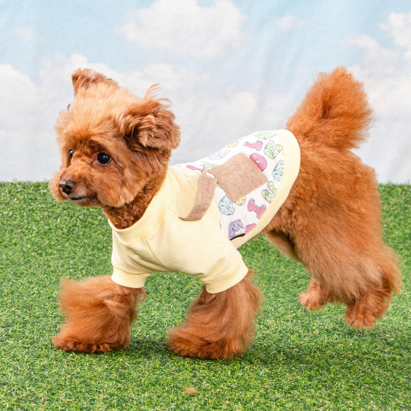 Puppia Maisy Dog Shirt Round NeckTrendy Fashionable Cute Dog Apparel for Small and Medium Dogs, Light Yellow, Large Light Yellow_Maisy - PawsPlanet Australia