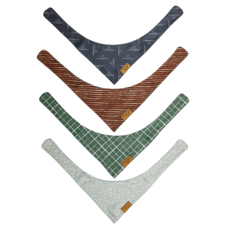Remy+Roo Large Spring Dog Bandanas - 4 Pack Logan Set | Premium Durable Adjustable Polyester Fabric | Patented Shape Boy Dog Bandanas | Pack of Thanksgiving Bandanas for Dogs - PawsPlanet Australia