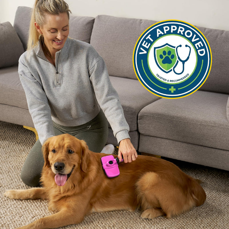 Deshedding Dog Brush for Shedding – Self Clean Cat Brush Deshedding & Grooming Tool for Long Haired and Short Haired Dogs, Slicker Brushes for Dogs, Skin-Friendly, Retractable Bristles, Easy to Clean Pink - PawsPlanet Australia