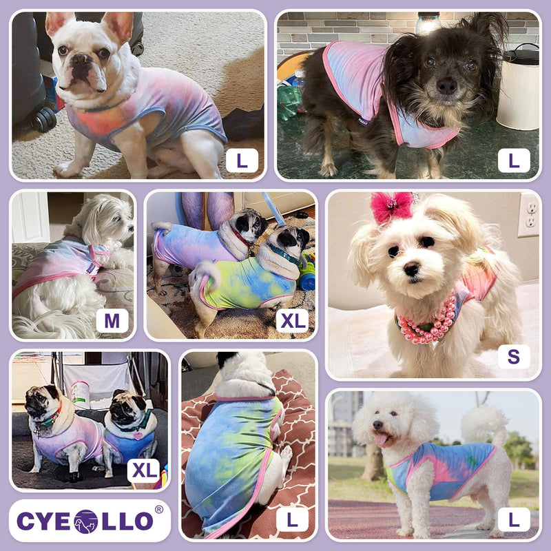 cyeollo 2 Pack Dog Shirt, Sun Protection T Shirt for Large Dogs, Lightweight Stretchy Tie Dye Dog Tank Top Vest, Breathable Summer Sleeveless Pet Clothes for Medium Dogs, 2XL XX-Large (32-55lbs) 2# Tie Dye-1 - PawsPlanet Australia