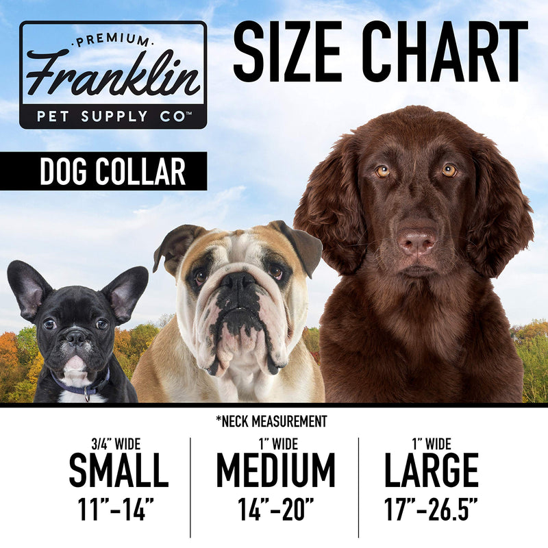 Franklin Pet Supply Co. - Nylon Dog Collar - Reflective Comfort - Fit - Neoprene - Adjustable- Small- Medium - Large - Puppy - Dog - Cat- Easy Clip Red - PawsPlanet Australia