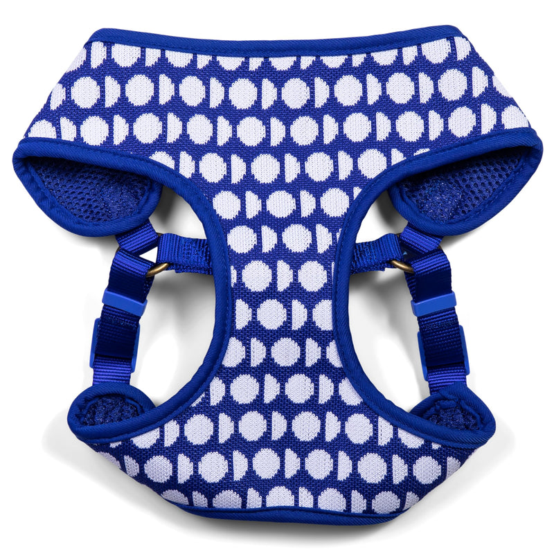 The Dodo Dog Harness, Blue Dodo Print, Size Medium; Easy Step-in Harness for Dogs; Breathable Mesh Fabric; Snap-Together, Pinch Release Buckle, Ring for Leash Attachment; Everyday Pet Apparel - PawsPlanet Australia