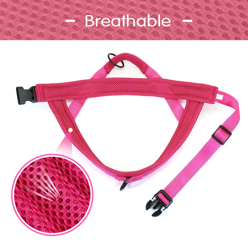 Didog No Pull Dog Harness with Soft Mesh Padded,Reflective & Quick Fit Light Weight Dog Strap Vest Harness,Easy for Walking Training (S:Chest 18-22", Mesh-Hot Pink) S: Chest 18-22", Fit 19-29 lbs Hot Pink - PawsPlanet Australia