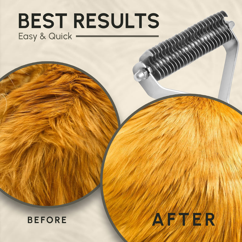 Flamia & Jabz Undercoat Rake for Dogs & Cats, Dematting Grooming Stripper Tool (24 Blades) 24 Blades