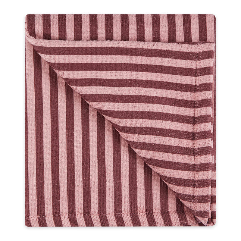 Bone Dry Pet Grooming Towel Collection Absorbent Microfiber X-Large, 41x23.5", Striped Cranberry - PawsPlanet Australia