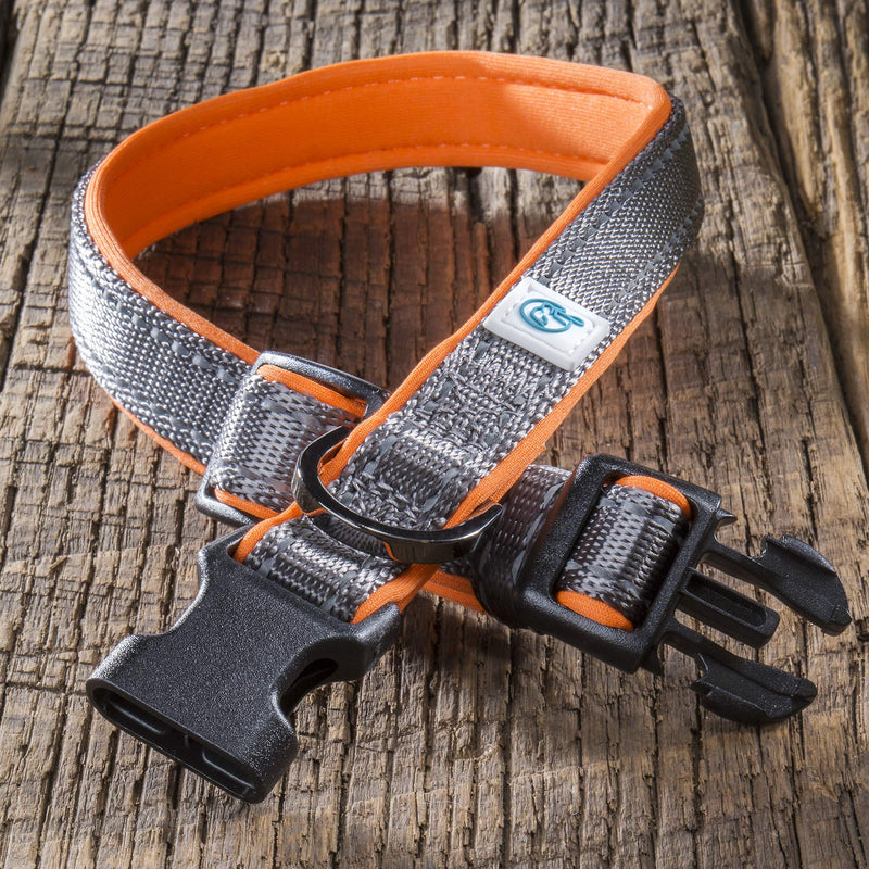 Embark Adventure Dog Collar with Soft Padded Neck, Matching Set with The Adventure Leash and Harness, Pet Collars for Dogs & Most Breeds - Dog Collar for Small Dogs (Small Dog Collars, Orange) - PawsPlanet Australia