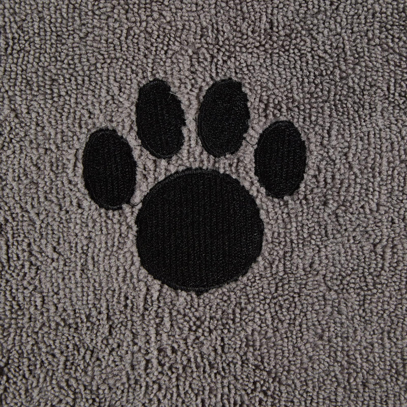 Bone Dry Pet Grooming Towel Collection Absorbent Microfiber X-Large, 41x23.5", Embroidered Gray - PawsPlanet Australia
