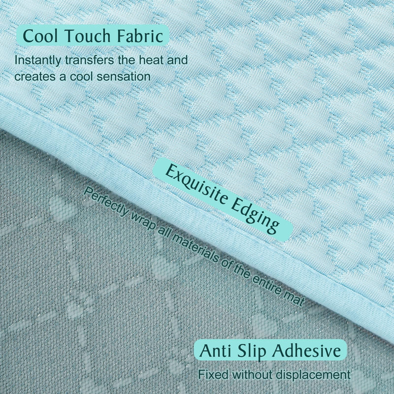 Upgraded Self-Cooling Dog Mat - Breathable Pet Cooling Pad for Dogs & Cats, Indoor & Outdoor Use, Washable Cooling Blanket for Comfort Blue L(39.4"Lx27.5"W) - PawsPlanet Australia