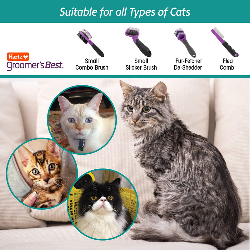 Hartz Groomer's Best Fur Fetcher De-Shedder Cat Brush,Black - PawsPlanet Australia