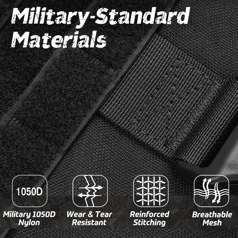 rabbitgoo Tactical Dog Harness for Large Dogs, Heavy Duty Dog Harness with Handle, No-Pull Service Dog Vest Large Breed, Adjustable Military Dog Vest Harness for Training Hunting Walking, Black, L - PawsPlanet Australia