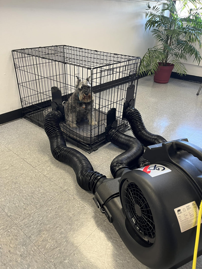 Dog Grooming Cage Dryer Hanger - Air Hose Cage Hanger with Door - Regulates Air Flow for Groomers - Compatible with B-Air Grizzly Duct Drying Kit - PawsPlanet Australia