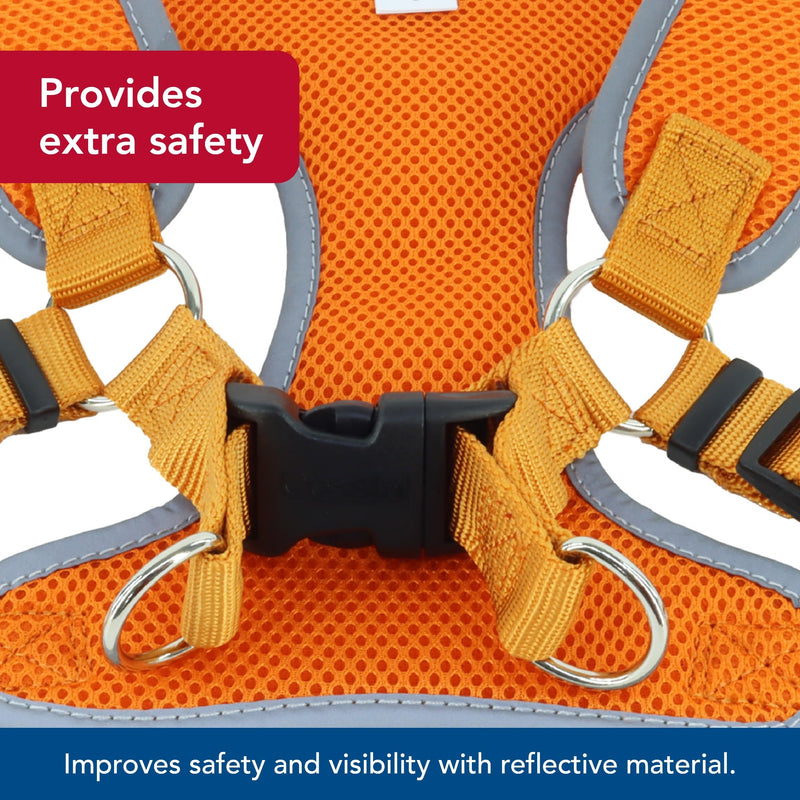 Coastal Pet Comfort Soft Reflective Wrap Adjustable Dog Harness - No-Pull Dog Harness for Small & Large Dogs - Sunset Orange - 1" x 28"–36" - PawsPlanet Australia