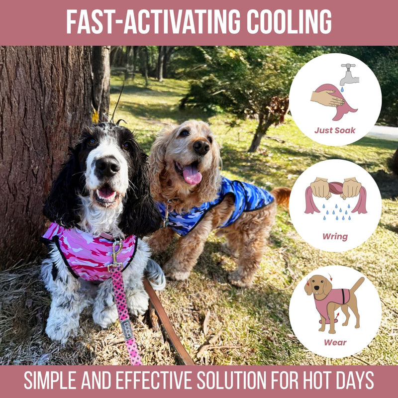 Dog Cooling Vest - 2-Layer Cooling with Soft Microfiber Fabric - Lightweight, Adjustable and Comfortable - UV Protection for Small to Large Dogs - Relief in Hot Weather (Pink, Large) Pink Camo Large (Pack of 1) - PawsPlanet Australia