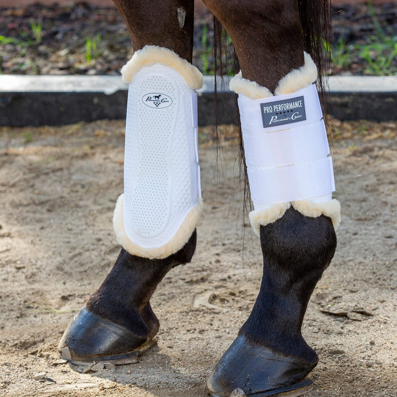 Professional's Choice Sports Medicine Products Hybrid Splint Horse Boots Fleece Horse Leg Wraps Medium White - PawsPlanet Australia