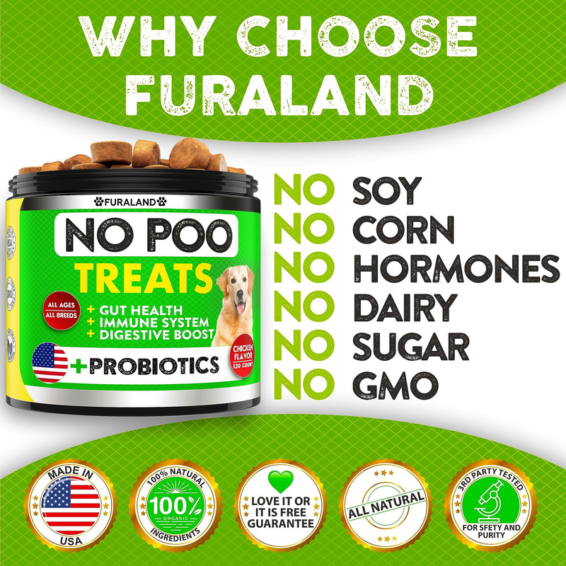 FURALAND No Poo Chews - Coprophagia Stool Eating Deterrent for Dogs - Made in USA - Stop Eating Poop for Dogs - Prevent Dog from Eating Poop - Probiotics & Enzymes - Forbid for Dogs Chew