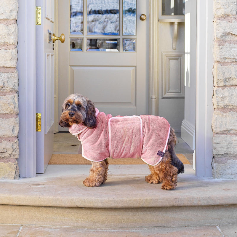 Dog Robe - Luxurious Dog Bathrobe - Ultra Absorbent Dries Your Dogs in Minutes! Double-Layer, Super Soft Towel and Bath Robe All in One (XXL, Dusty Pink) XXL - PawsPlanet Australia