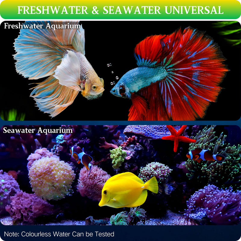 7 in 1 Aquarium Test Strips for Freshwater Aquarium - 100 Strips Fast & Accurate Aquarium Water Test kit for Fish Tank/Aquarium/Pond/, Monitors pH, Hardness, Chlorine, Nitrate, Nitrite and More 100pcs/tube - PawsPlanet Australia