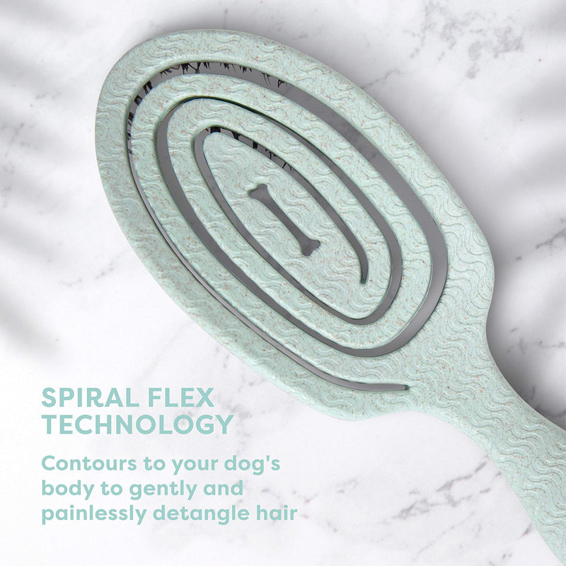 BioSilk for Dogs Eco-Friendly Boar Hair Bristle Brush in Mint Green | Easy to Hold Ergonomic Handle Dog Brush for Shedding | Best Pet Brush for Dog Grooming Blue 1 Count - PawsPlanet Australia