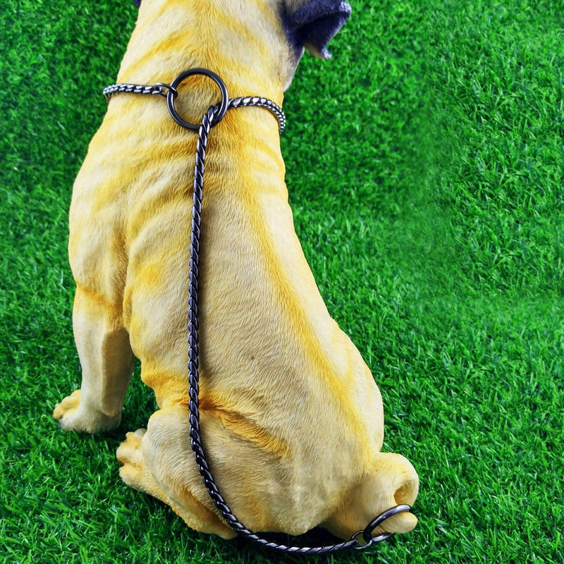 Dog P Snake Chain Chrome Plated Metal Dog Training Choke/Collar-Fully Guaranteed Against Rust Tarnish or Breakage-Recommended for Professional Training (Black, 4mm*50cm(20")) 4mm*50cm(20") Black - PawsPlanet Australia