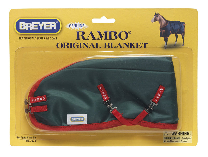 Breyer Traditional Rambo Blanket, Green/Red (1:9 Scale) Rambo® Blanket - PawsPlanet Australia
